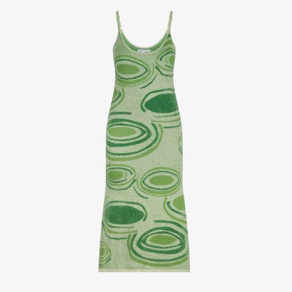 HOUSE OF SUNNY GREEN HOCKNEY MIDI DRESS